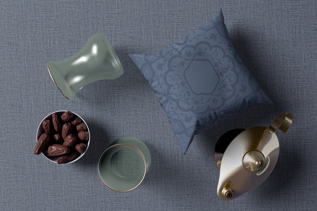 Flat Lay Ramadan Arrangement Mock-Up Psd