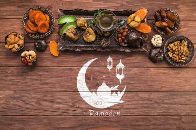 Flat Lay Ramadan Composition With Copyspace Psd