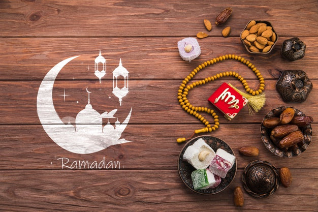 Flat Lay Ramadan Composition With Copyspace Psd