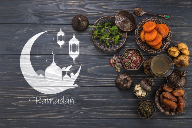 Flat Lay Ramadan Composition With Copyspace Psd