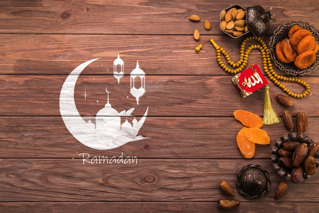 Flat Lay Ramadan Composition With Copyspace Psd