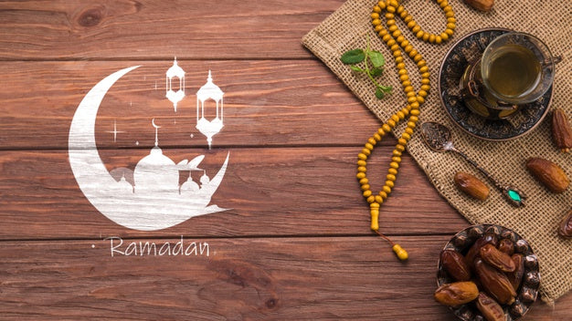 Flat Lay Ramadan Composition With Copyspace Psd