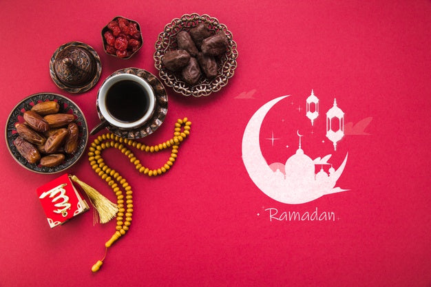 Flat Lay Ramadan Composition With Copyspace Psd