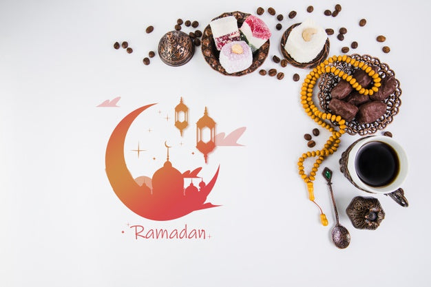 Flat Lay Ramadan Composition With Copyspace Psd