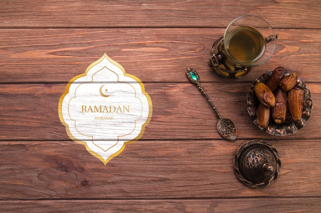 Flat Lay Ramadan Composition With Copyspace Psd