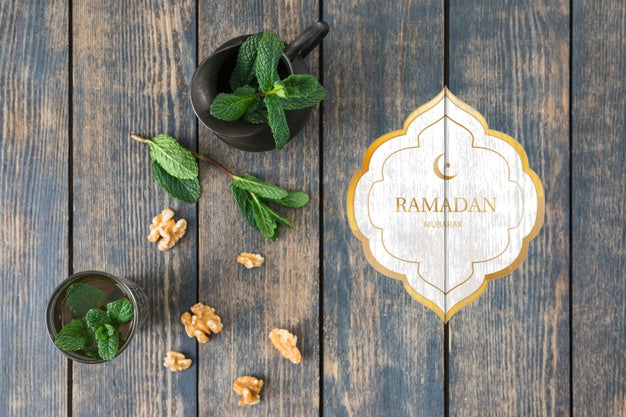 Flat Lay Ramadan Mockup For Logo Psd