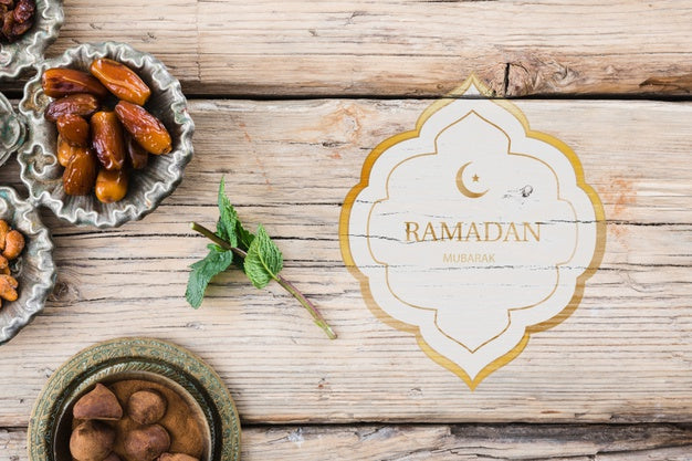 Flat Lay Ramadan Mockup For Logo Psd