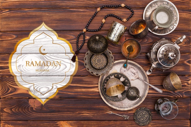 Flat Lay Ramadan Mockup For Logo Psd