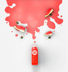 Flat Lay Red Smoothie Spilled On White Background Psd