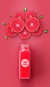 Flat Lay Refreshing Red Smoothie Mock-Up Psd