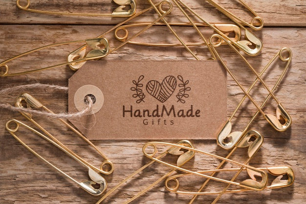 Flat Lay Safety Pins Arrangement Psd
