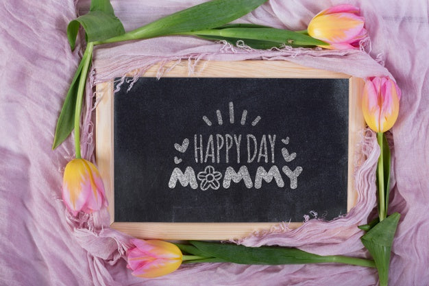 Flat Lay Slate Mockup For Easter Psd