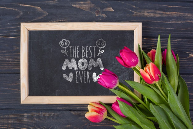 Flat Lay Slate Mockup For Easter Psd