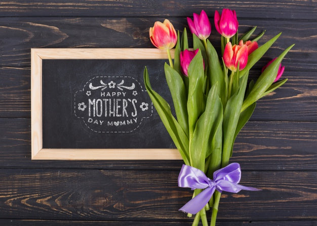 Flat Lay Slate Mockup For Easter Psd