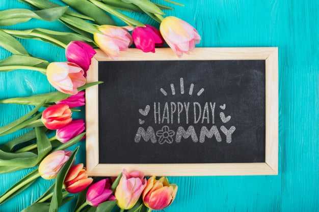 Flat Lay Slate Mockup For Easter Psd