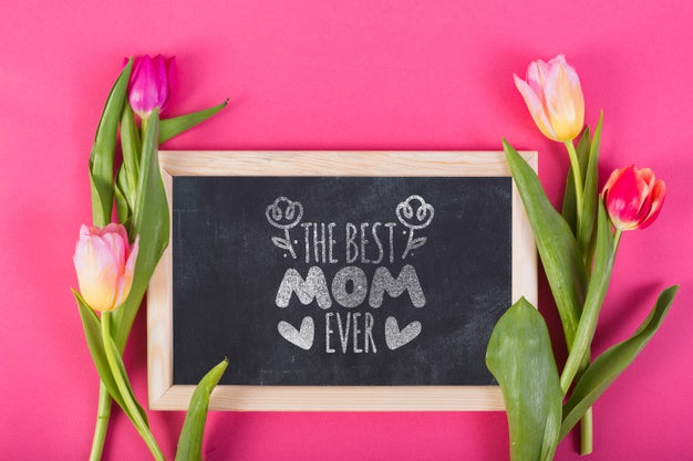 Flat Lay Slate Mockup For Easter Psd