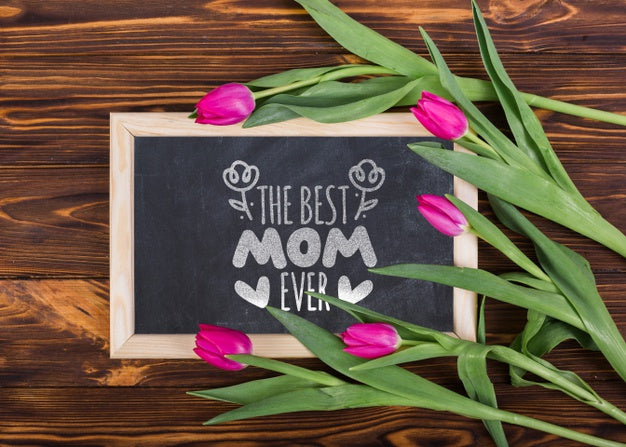 Flat Lay Slate Mockup For Easter Psd