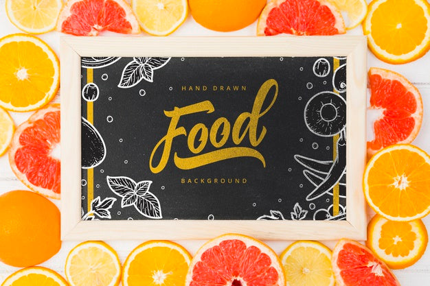 Flat Lay Slate Mockup With Summer Elements Psd