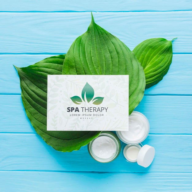 Flat Lay Spa Center Arrangement With Mock-Up Psd