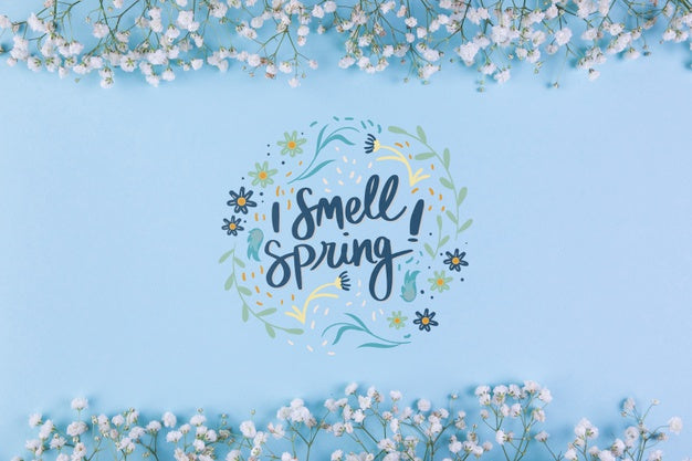 Flat Lay Spring Mockup With Copyspace And Frame Psd