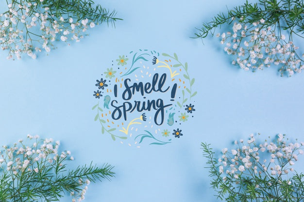 Flat Lay Spring Mockup With Copyspace And Frame Psd