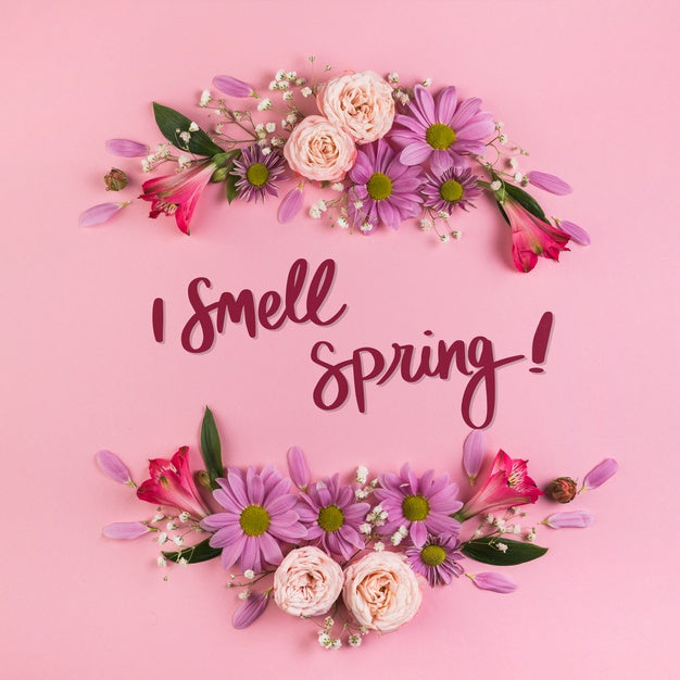 Flat Lay Spring Mockup With Copyspace And Frame Psd