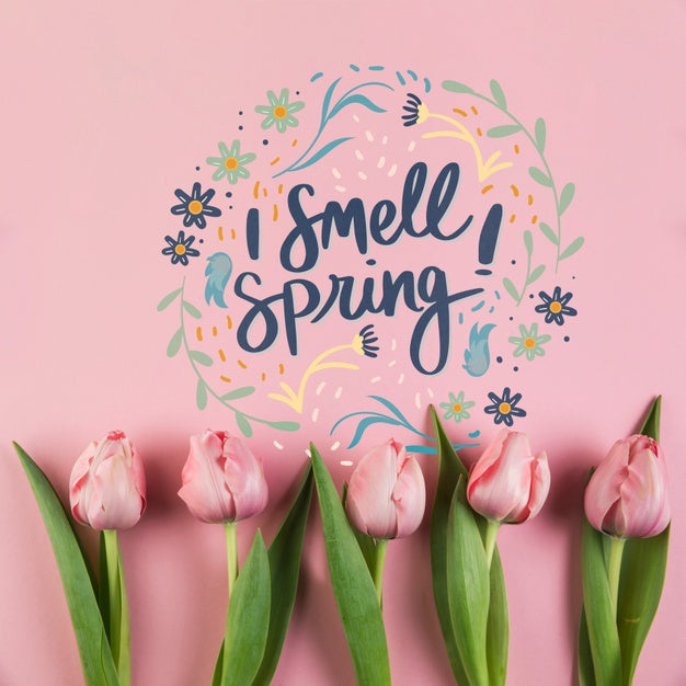 Flat Lay Spring Mockup With Copyspace Psd