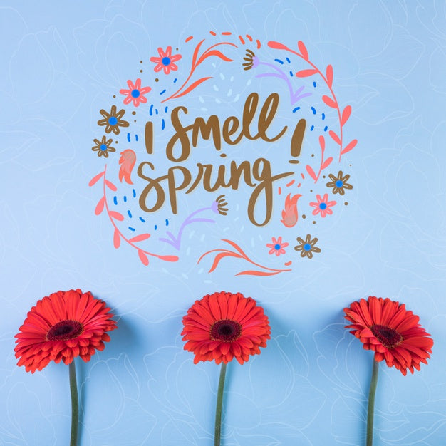 Flat Lay Spring Mockup With Copyspace Psd