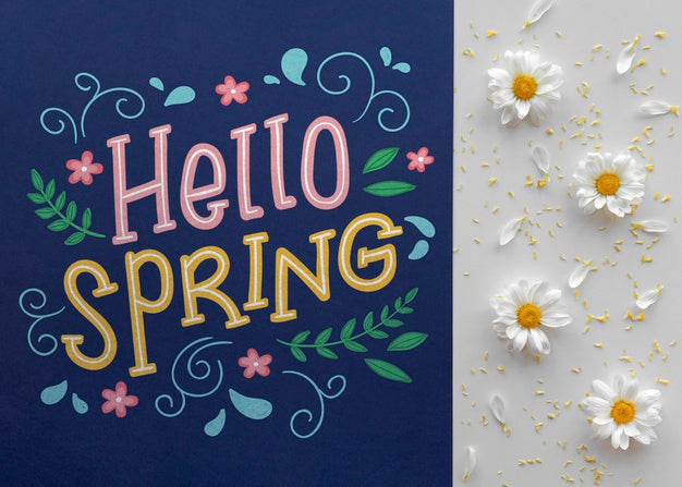 Flat Lay Spring Mockup With Copyspace Psd