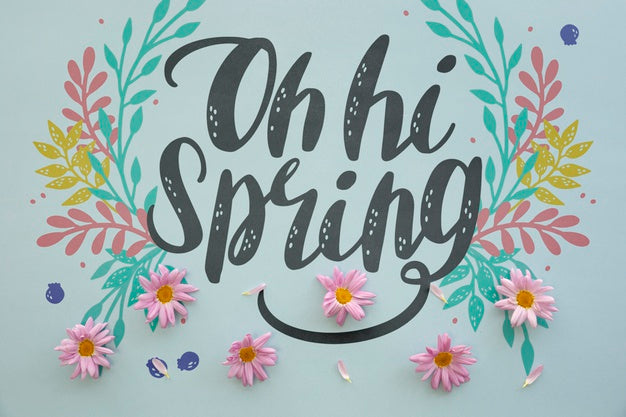 Flat Lay Spring Mockup With Copyspace Psd