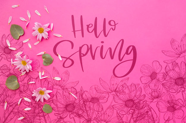 Flat Lay Spring Mockup With Copyspace Psd