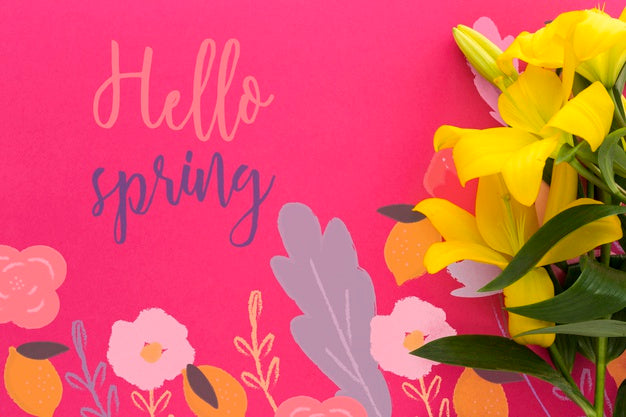 Flat Lay Spring Mockup With Copyspace Psd