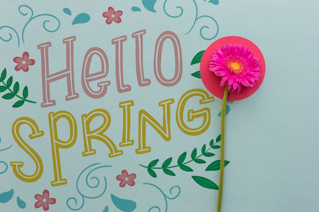 Flat Lay Spring Mockup With Copyspace Psd