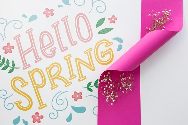 Flat Lay Spring Mockup With Copyspace Psd