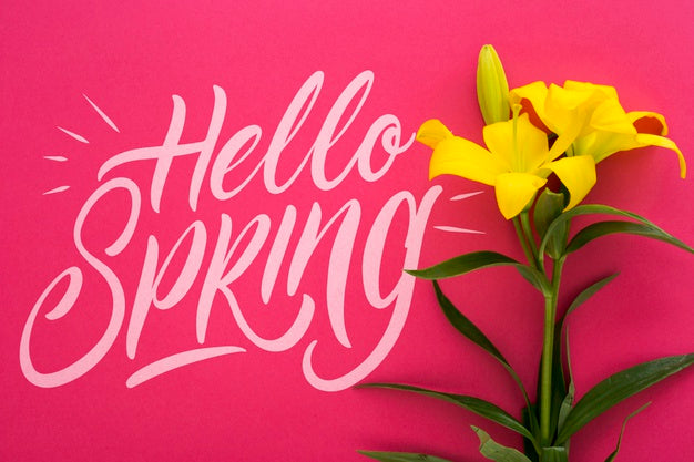 Flat Lay Spring Mockup With Copyspace Psd