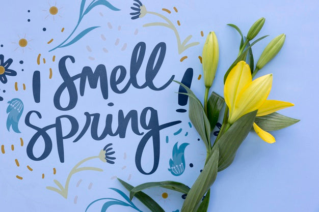 Flat Lay Spring Mockup With Copyspace Psd