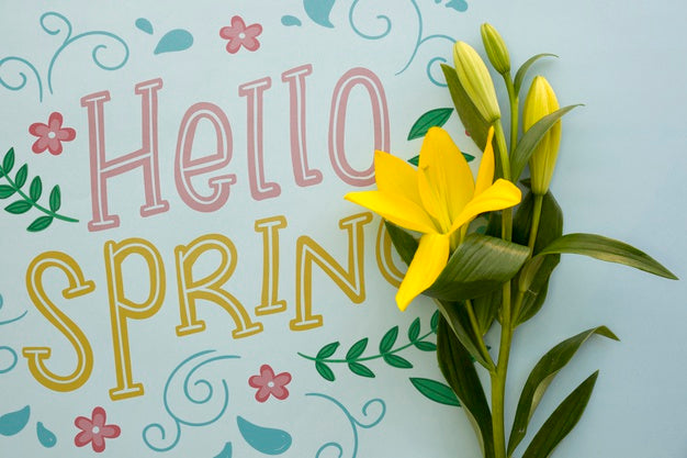 Flat Lay Spring Mockup With Copyspace Psd