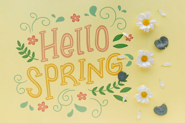 Flat Lay Spring Mockup With Copyspace Psd