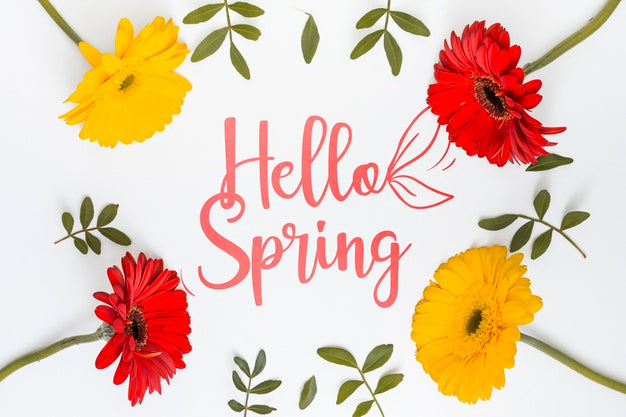 Flat Lay Spring Mockup With Copyspace Psd