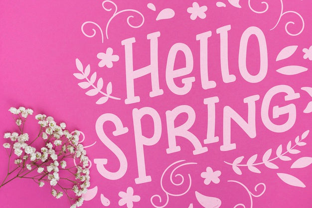 Flat Lay Spring Mockup With Copyspace Psd