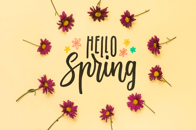 Flat Lay Spring Mockup With Copyspace Psd