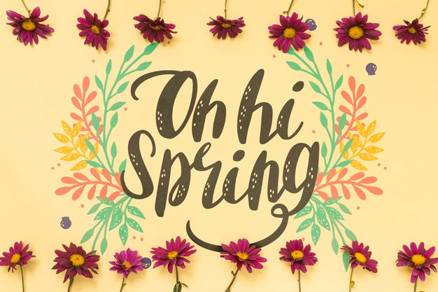 Flat Lay Spring Mockup With Copyspace Psd