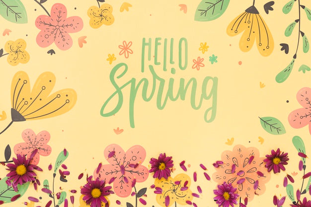 Flat Lay Spring Mockup With Copyspace Psd