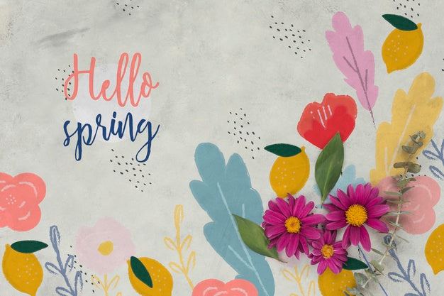 Flat Lay Spring Mockup With Copyspace Psd