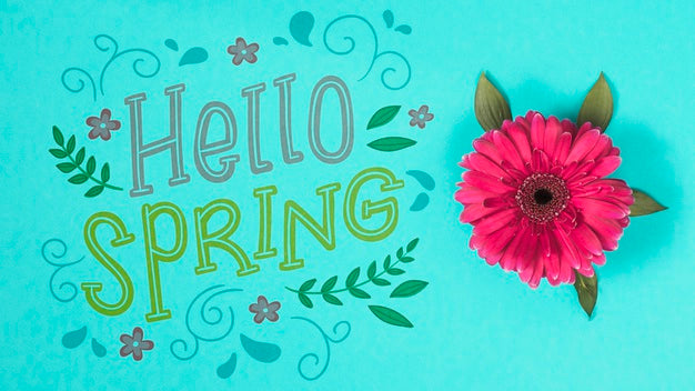 Flat Lay Spring Mockup With Copyspace Psd