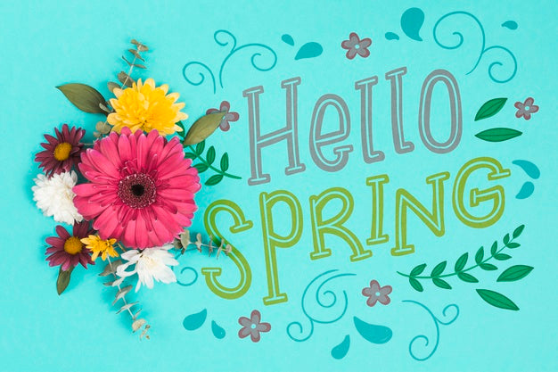 Flat Lay Spring Mockup With Copyspace Psd