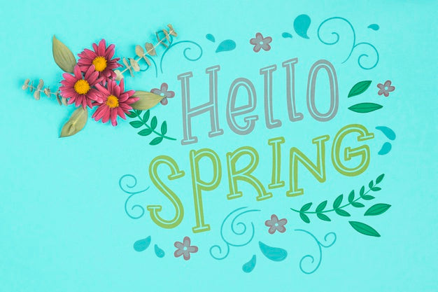 Flat Lay Spring Mockup With Copyspace Psd