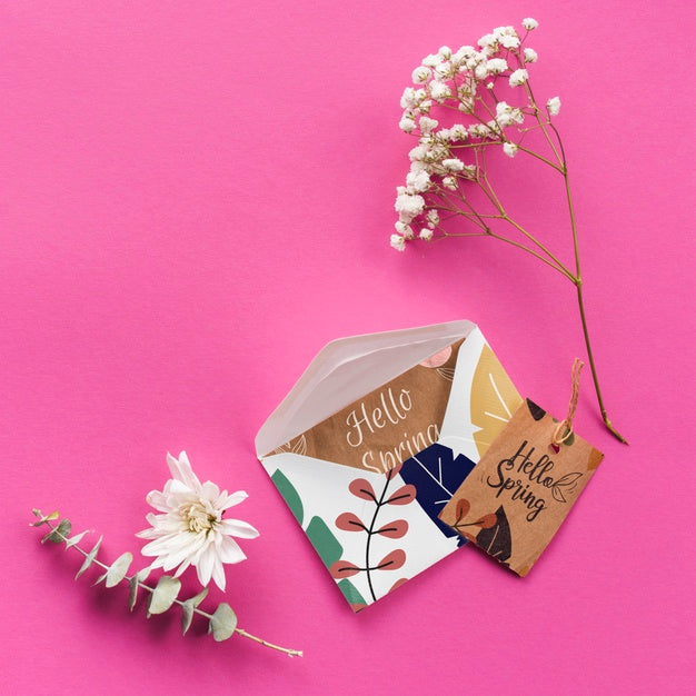 Flat Lay Spring Mockup With Copyspace Psd