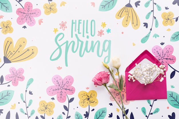 Flat Lay Spring Mockup With Copyspace Psd