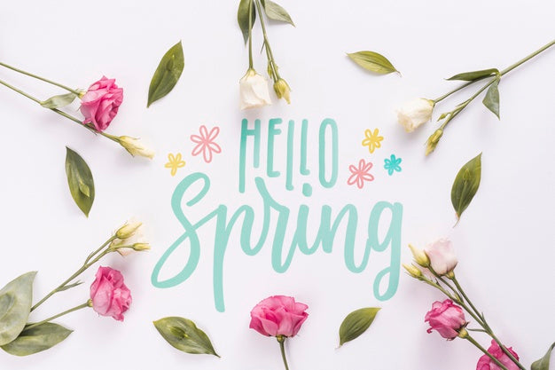 Flat Lay Spring Mockup With Copyspace Psd